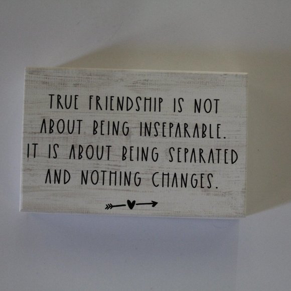 Sincere Surroundings “True Friendship” Wooden Block Sign - Picture 3 of 10